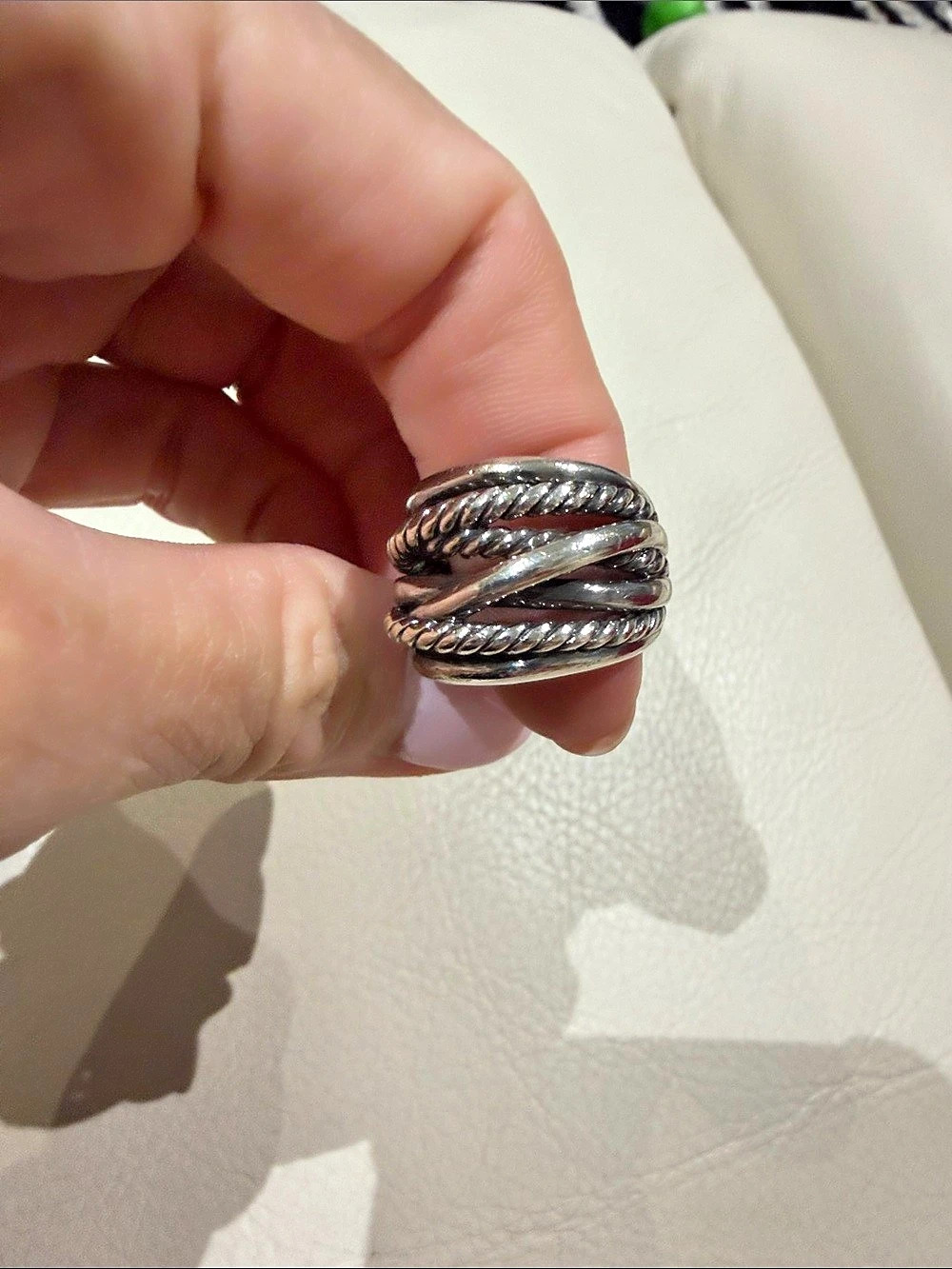 David Yurman Crossover Multi-Strand Band Ring Silver Size 6